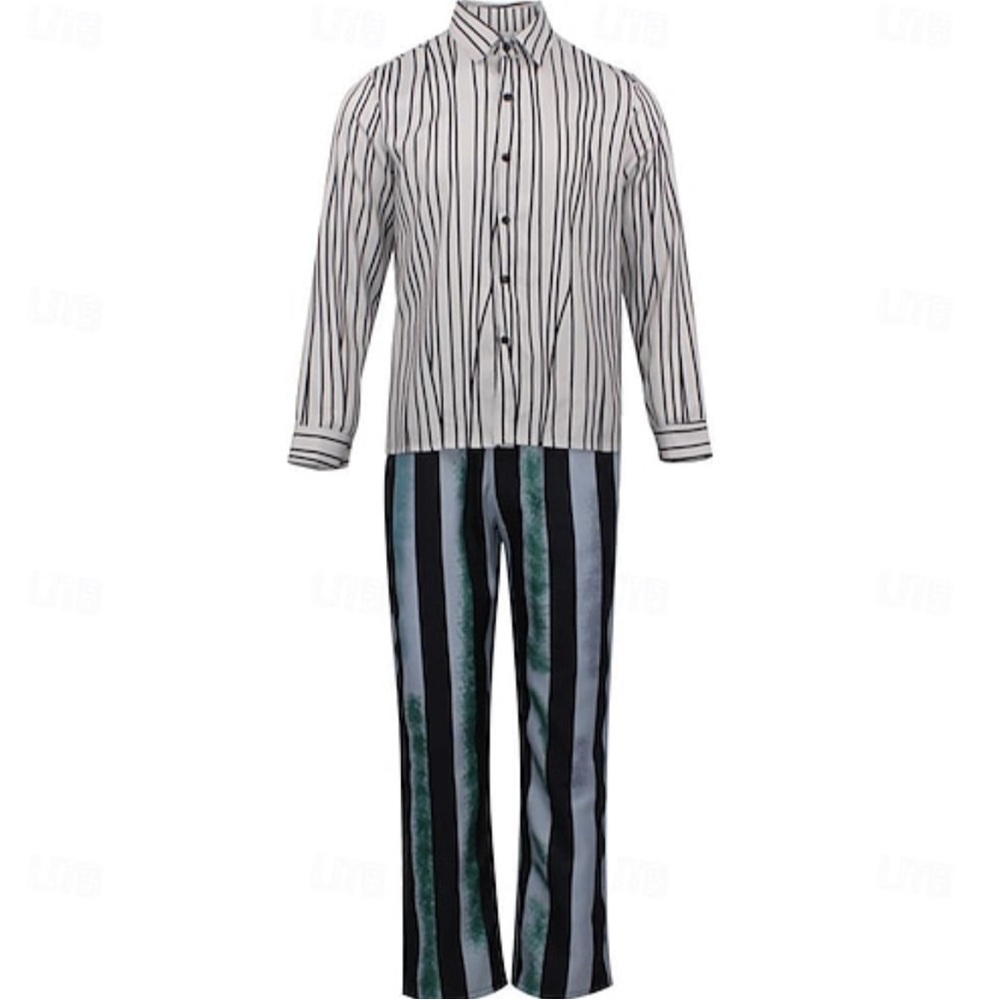 (NLA) 🛍️ NWT! Beetlejuice Halloween Suit Blazer, Pants, & Shirt Cosplay Costume - Picture 6 of 10